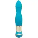 Голубой вибратор с ротацией ECSTASY Deluxe Rippled Vibe - 20 см.