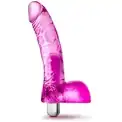 Розовый вибратор-реалистик Vibrating Ding Dong - 16,5 см.