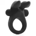Черное эрекционное виброкольцо Rabbit Cockring