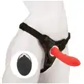 Красный вибрострапон Vander Wireless Silicone Dong - 14 см.