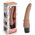 Кофейный анальный вибратор 7  Slim Anal Realistic Vibrator - 20 см.