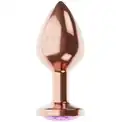 Пробка цвета розового золота с фиолетовым кристаллом Diamond Amethyst Shine S - 7,2 см.