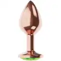 Пробка цвета розового золота с лаймовым кристаллом Diamond Emerald Shine S - 7,2 см.