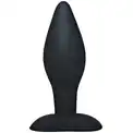 Чёрный анальный стимулятор Silicone Butt Plug Large - 12 см.
