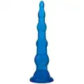 Голубая анальная елочка на присоске Anal Beads With Suction Base - 17,1 см.