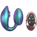Бирюзовый вибратор для пар Wonderlover