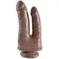 Коричневый анально-вагинальный фаллоимитатор Double Penetrator - 20,9 см.