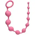 Розовая анальная цепочка Long Pleasure Chain - 35 см.