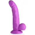 Фиолетовый фаллоимитатор на присоске 7.5  Dildo with Balls - 21,5 см.