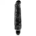 Чёрный вибратор-реалистик 7  Vibrating Stiffy - 21,6 см.