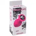 Большая розовая анальная пробка Emotions Cutie Large с чёрным кристаллом - 10 см.