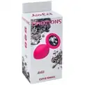 Малая розовая анальная пробка Emotions Cutie Small с чёрным кристаллом - 7,5 см.