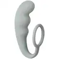 Серое эрекционное кольцо с анальным стимулятором Mountain Range Anal Plug