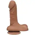 Бежевый фаллоимитатор с мошонкой на присоске The D Super D 6  Caramel - 16,5 см.