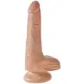 Фаллоимитатор-мулат с мошонкой и присоской 6  Cock with Balls - 17,8 см.