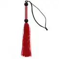 Красная мини-плеть из силикона и акрила SILICONE FLOGGER WHIP - 25,6 см.