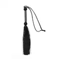 Чёрная мини-плеть из силикона и акрила SILICONE FLOGGER WHIP - 25,6 см.
