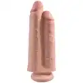 Телесный сдвоенный фаллоимитатор 9  Two Cocks One Hole - 25,4 см.