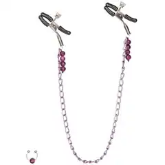  Фиолетовая цепь с зажимами на соски Purple Chain Nipple Clamps 