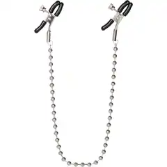  Цепь с зажимами для сосков Silver Beaded Nipple Clamps 