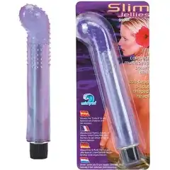  Водонепроницаемый фиолетовый массажер G-точки SLIM JELLY G-SPOT VIBRATOR 15,2 см 
