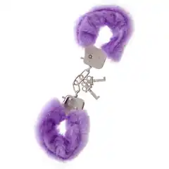  Фиолетовые меховые наручники METAL HANDCUFF WITH PLUSH LAVENDER 