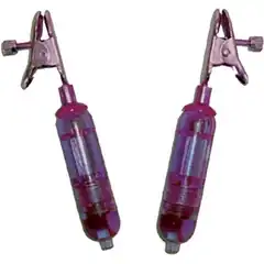  Фиолетовые виброклипсы для груди VIBRATING NIPPLE CLAMPS 