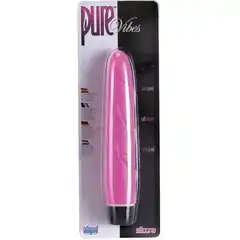  Розовый силиконовый вибромассажер PURE 