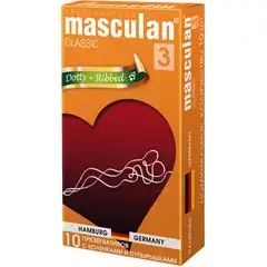 Презервативы Masculan Classic 3 Dotty Ribbed с колечками и пупырышками 10 шт 