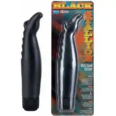  Чёрный вибратор с кончиком в форме лошадки BLACK STALLION 19 см 
