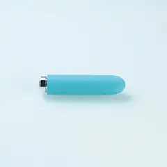  Голубой минивибромассажер с ребристой поверхностью Charms Silk Blue 