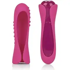  Розовый мини-вибромассажер с двумя сменными насадками Io Pink 10,7 см 