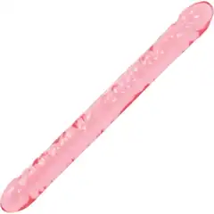  Розовый двухголовый фаллоимитатор Crystal Jellies 45,7 см 