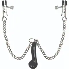  Клипсы для сосков, соединенные цепочкой с грузиком, Heavyweight Nipple Clamps 