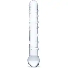  Стеклянная прозрачная палочка-фаллос Callisto Clear Glass Dildo 18 см 