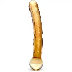 Золотистый стеклянный фаллоимитатор Tickler 19 см 