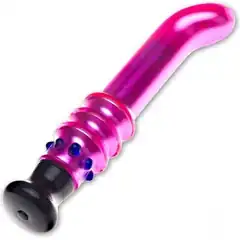 Розовый вибромассажер G-Spot из стекла 19 см 