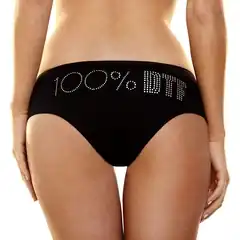  Трусики-слип с надписью стразами 100% DTF 