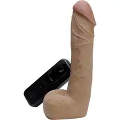  Вибратор-реалистик CyberSkin Vibrating CyberCock with Balls Dark 19 см 
