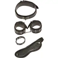  Набор для БДСМ-игр X-Play Black Luscious из 4 предметов 