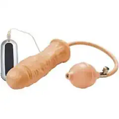  Расширяющися фаллоимитатор с вибрацией Inflatable Naturel Prosthetic 17 см 