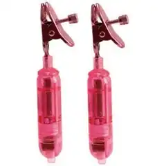  Розовые зажимы на соски One Touch Micro Vibro Clamps 