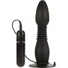 Чёрная анальная пробка с хребтом и присоской COLT Easy Flex Glider 18,5 см 