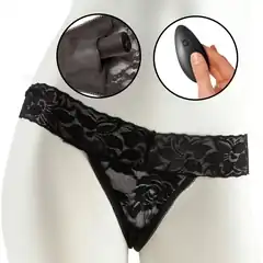  Трусики с силиконовым вибратором Limited Edition Black размера Plus Size 