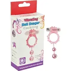  Фиолетовое виброкольцо с 2 утяжеляющими шариками Ball Banger Cock Ring 