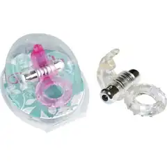 Прозрачное эрекционное виброкольцо с зайчиком 7 Speed Rabbit Cock Ring 