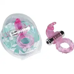  Розовое эрекционное виброкольцо с зайчиком 7 Speed Rabbit Cock Ring 