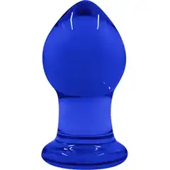  Малая синяя стеклянная анальная пробка Crystal Small 6,3 см 