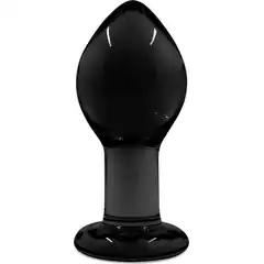  Большая темно-серая стеклянная анальная пробка Crystal Large 8,5 см 
