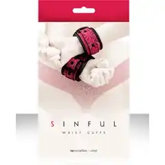  Розовые наручники SINFUL WRIST CUFFS 
